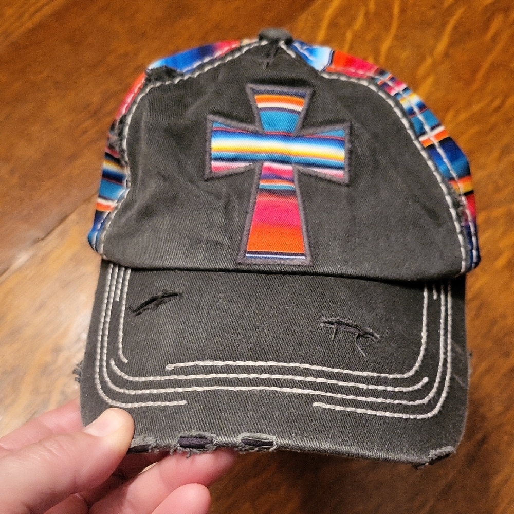 KBETHOS Black and Red Distressed Baseball Hat